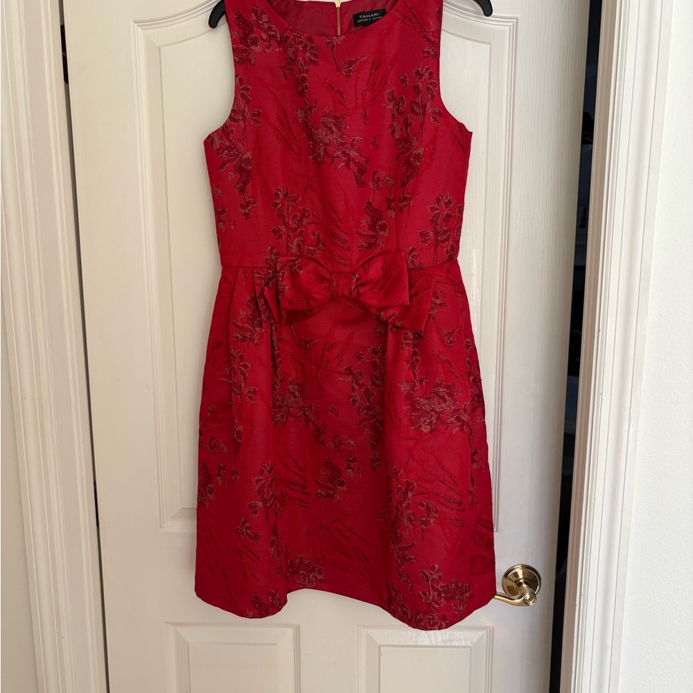 Tahari ASL Red Midi Dress